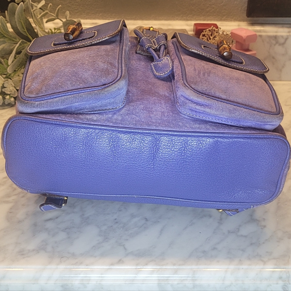 Gucci Bamboo Leather Suede Backpack - Periwinkle Color ๐๐ EUC - Picture 10 of 16